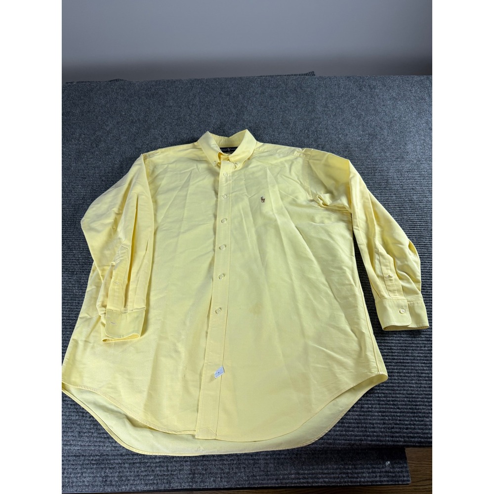 Ralph Lauren Yarmouth Mens 16.5 33 Yellow Oxford Button Down Dress Shirt Cotton
